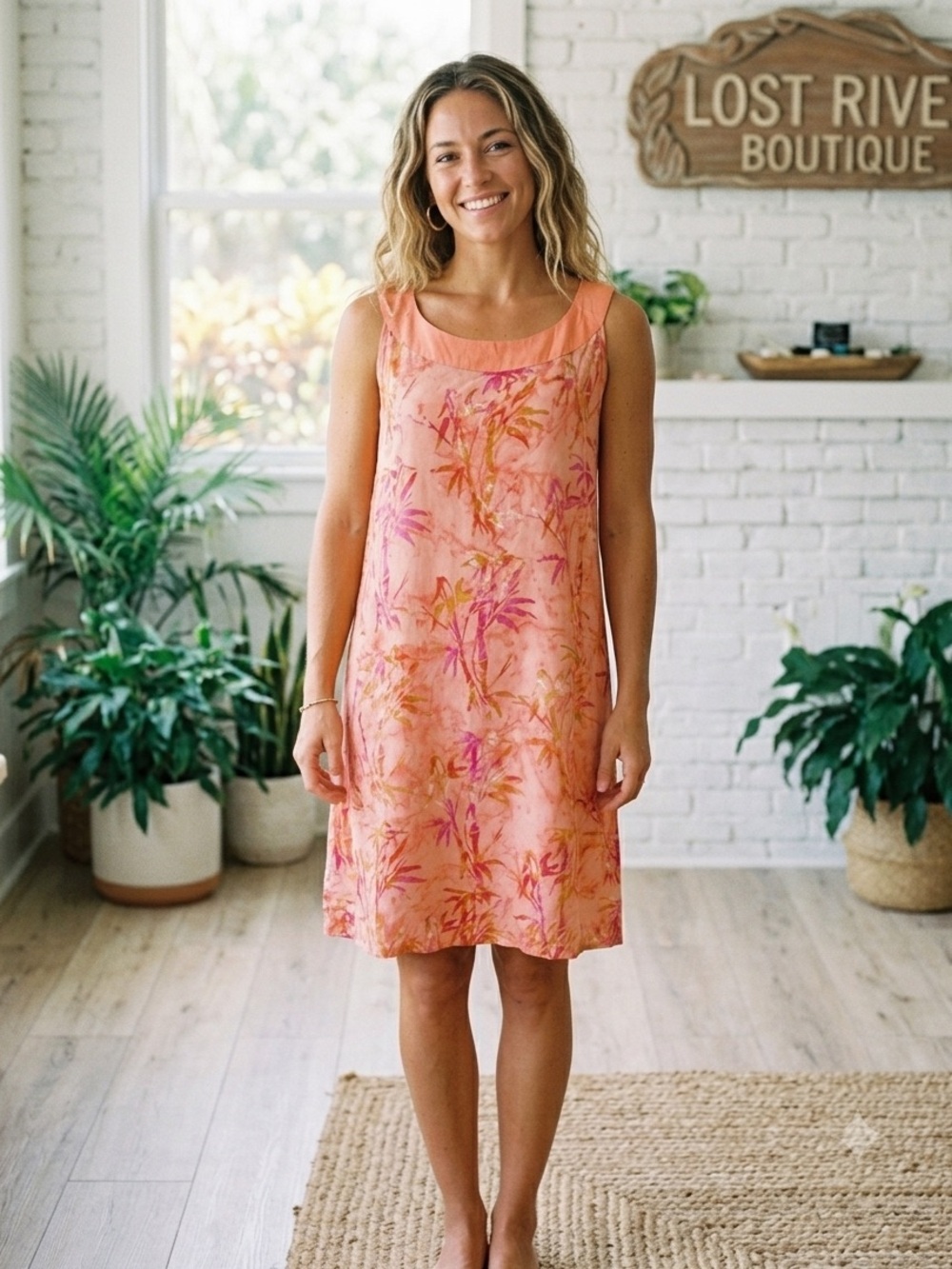 Lost River Bird of Paradise Tropical Print Summer Dress NWOT Small